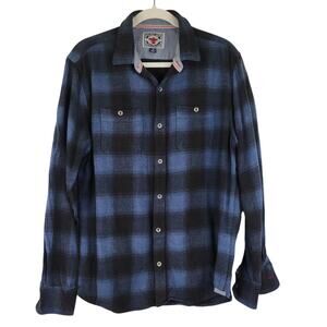 Desert Son Flannel Button Down Blue Plaid Men's Medium Western Work Casual